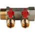 Коллектор с шаровыми кранами STOUT 1", 2 отвода 1/2" (красные ручки) (SMB 6200 011202) в Красноярске