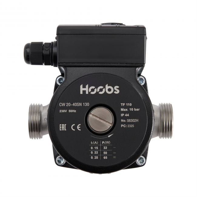 Насос циркуляционный с корпусом из нерж. стали Hoobs CW 25-40SN 180мм 65Вт (с гайками)