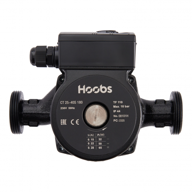 Насос циркуляционный Hoobs CT 25-80S 180мм 245Вт (с гайками)